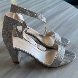 DB Studio Shimmering Silver Block Heels